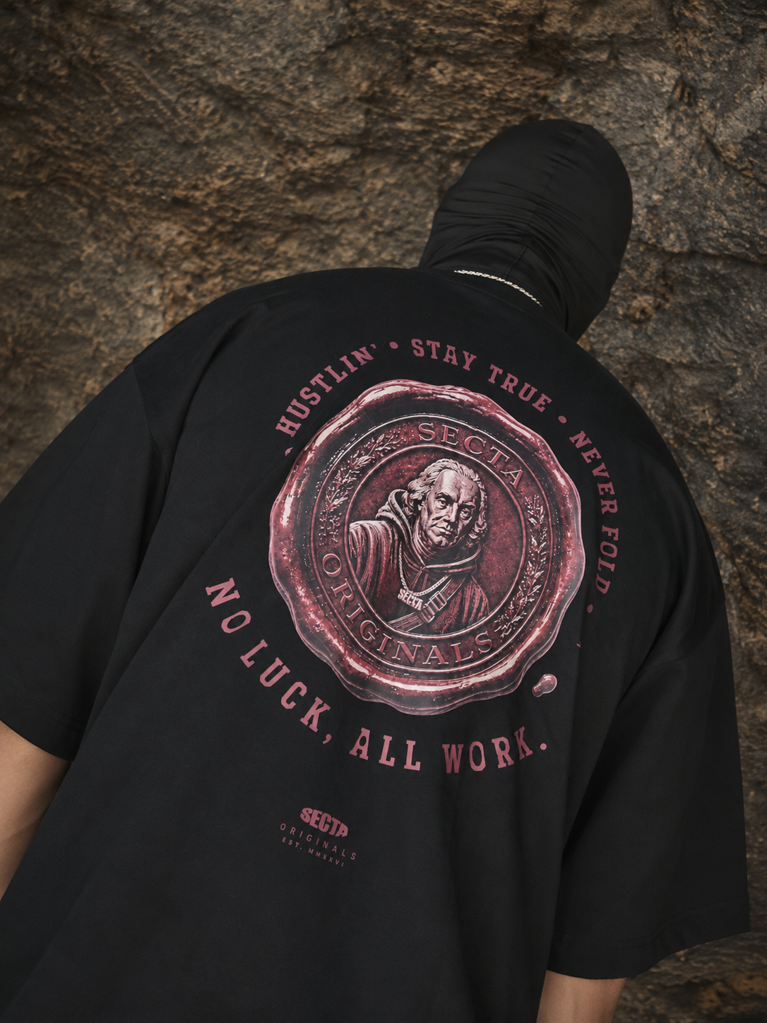 Secta 002 Siyah Oversize Tişört